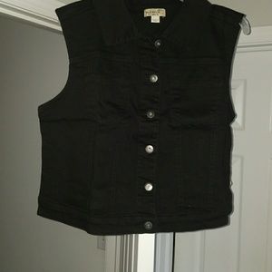 Ladies Black jean vest